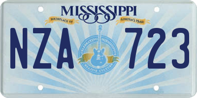 MS license plate NZA723