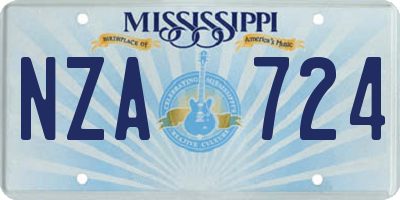 MS license plate NZA724