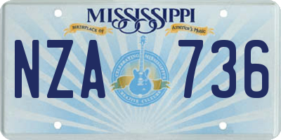MS license plate NZA736