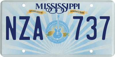 MS license plate NZA737