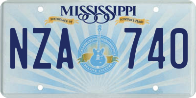 MS license plate NZA740