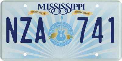 MS license plate NZA741