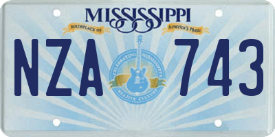 MS license plate NZA743