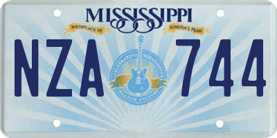 MS license plate NZA744