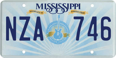 MS license plate NZA746