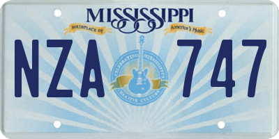 MS license plate NZA747
