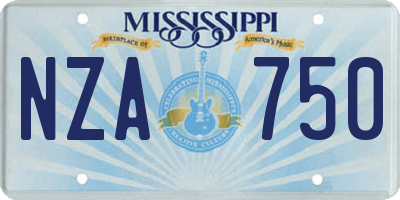 MS license plate NZA750