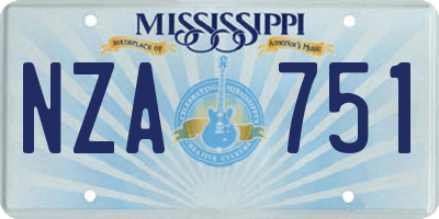 MS license plate NZA751