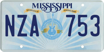 MS license plate NZA753
