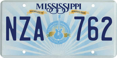 MS license plate NZA762