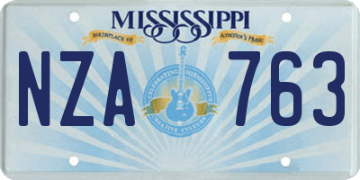 MS license plate NZA763
