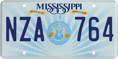 MS license plate NZA764