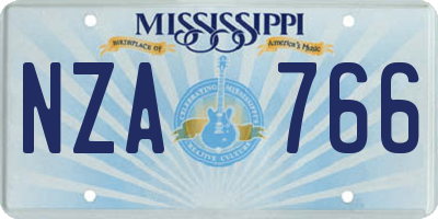 MS license plate NZA766