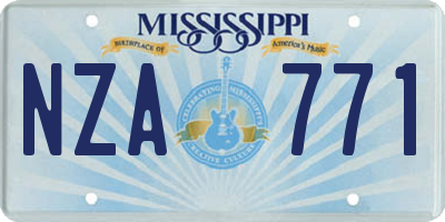 MS license plate NZA771