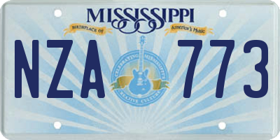 MS license plate NZA773