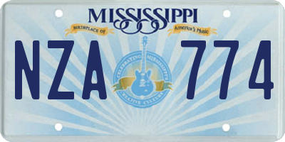 MS license plate NZA774