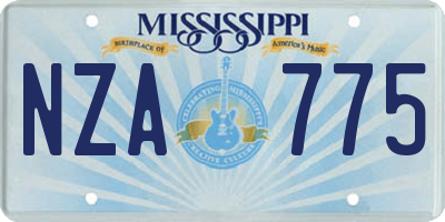 MS license plate NZA775