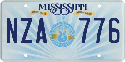 MS license plate NZA776