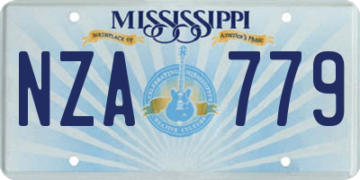 MS license plate NZA779