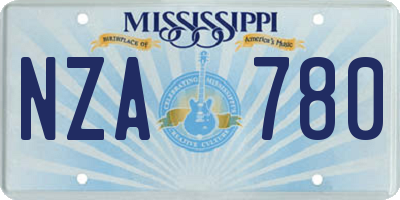MS license plate NZA780