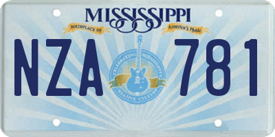 MS license plate NZA781