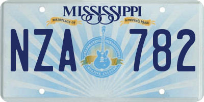 MS license plate NZA782