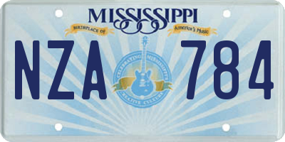MS license plate NZA784