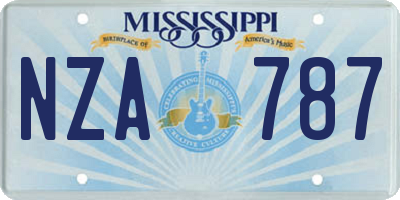 MS license plate NZA787