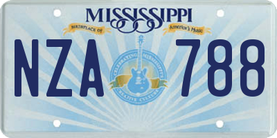 MS license plate NZA788