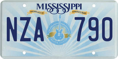 MS license plate NZA790