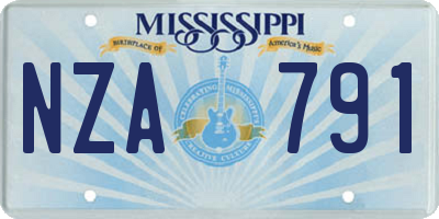 MS license plate NZA791