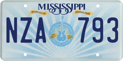 MS license plate NZA793