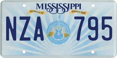 MS license plate NZA795