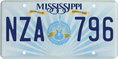 MS license plate NZA796