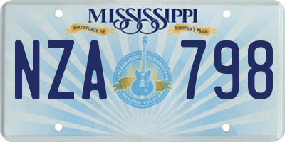 MS license plate NZA798