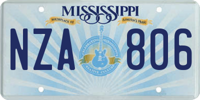 MS license plate NZA806