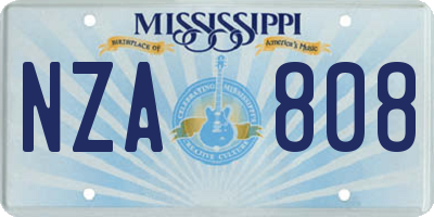 MS license plate NZA808