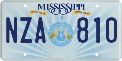 MS license plate NZA810