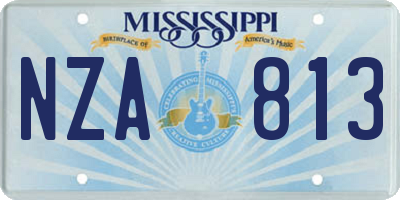 MS license plate NZA813