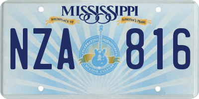 MS license plate NZA816