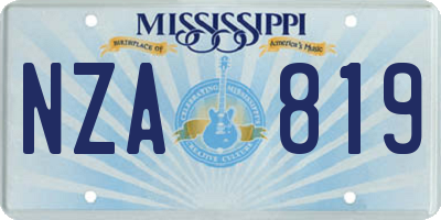 MS license plate NZA819