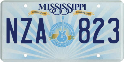 MS license plate NZA823