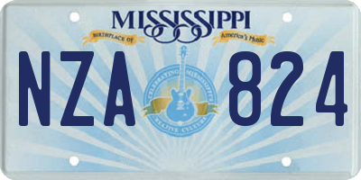 MS license plate NZA824