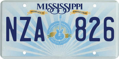 MS license plate NZA826