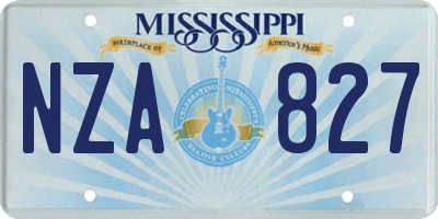MS license plate NZA827