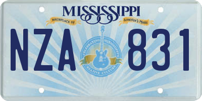 MS license plate NZA831