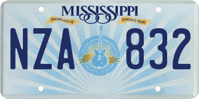 MS license plate NZA832