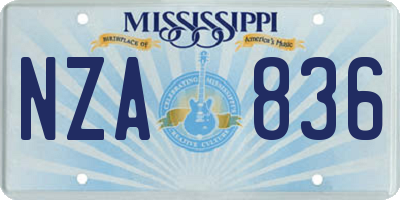 MS license plate NZA836