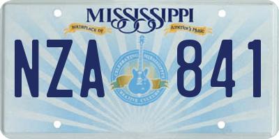MS license plate NZA841