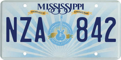MS license plate NZA842